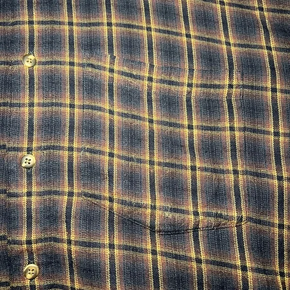 Plaid Men's Shirt - Black and Brown - Picture 6 of 6